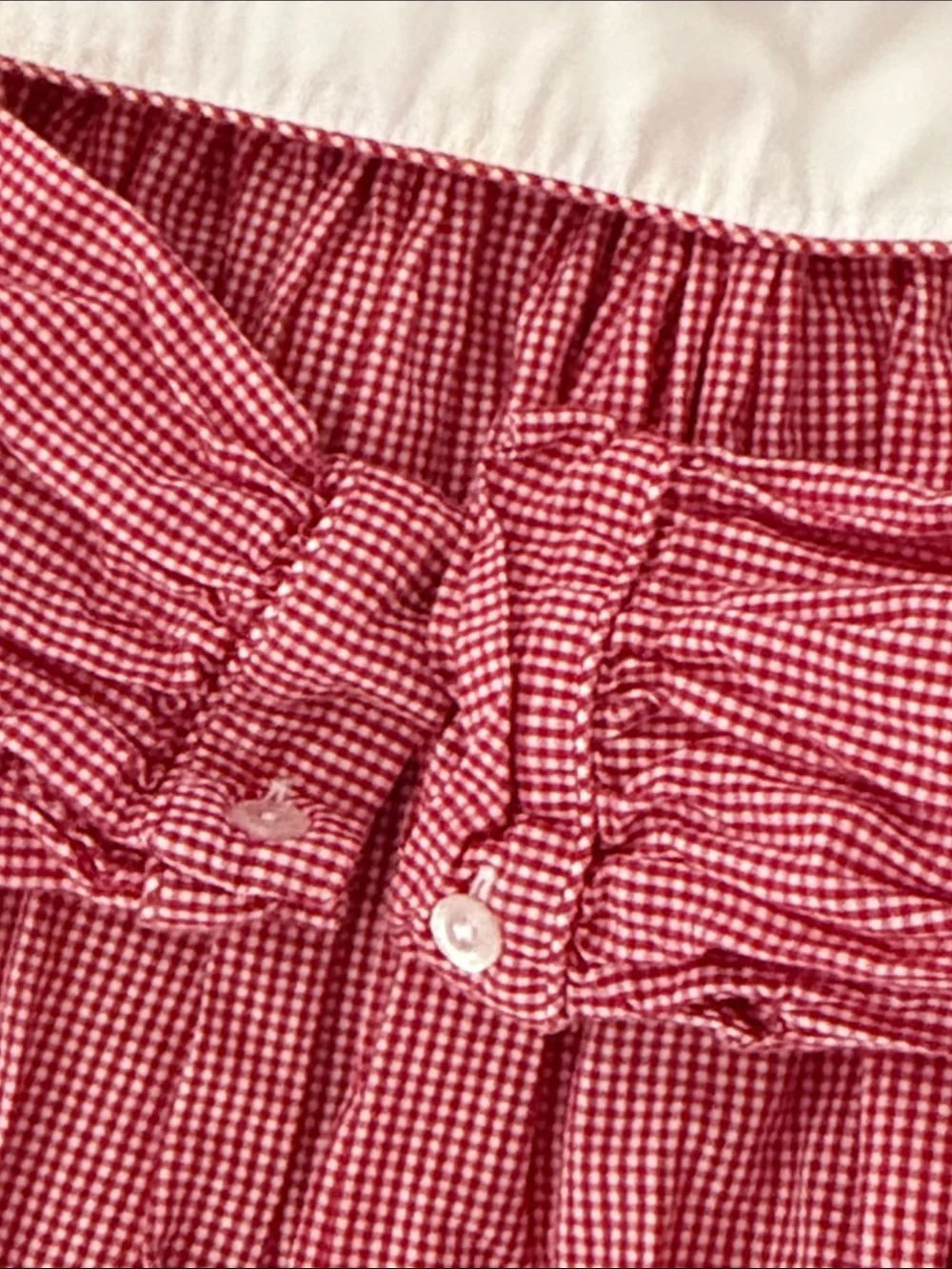 Little English | Red Gingham Long-Sleeve Dress with White Bib | size 6X